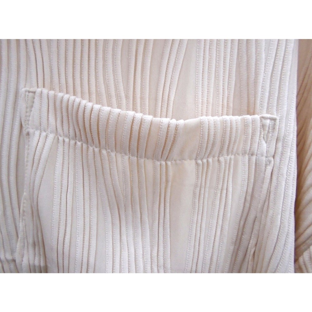 Teepie Womens Button Blouse Size L Ribbed with Pocket lapel V-neck - Picture 7 of 12